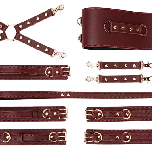 BDSM Leather Waist Thigh Restraint Handcuffs Couples Toy
