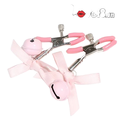 BDSM Nipple Clamps With Bell Sexy Pink Erotic Adult Toy
