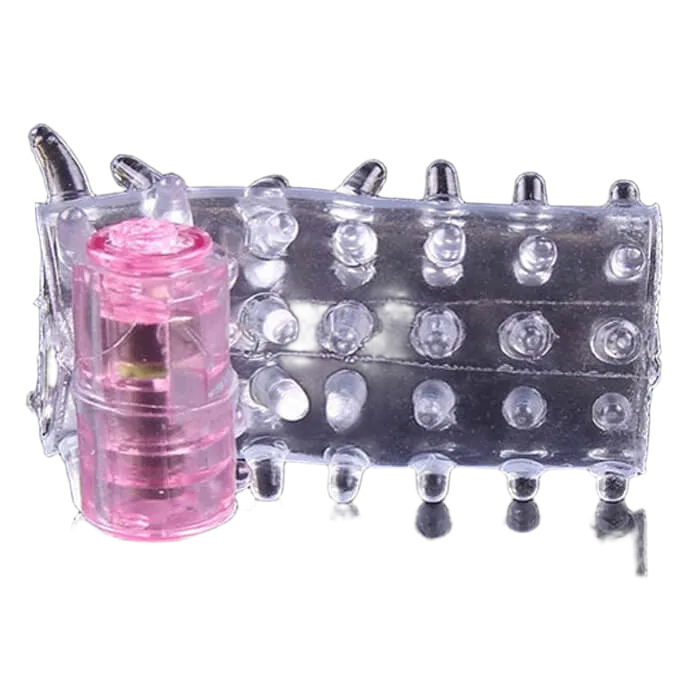 Bi-Gai Middle Ribbed Vibrating Penis Condom With Remote Control