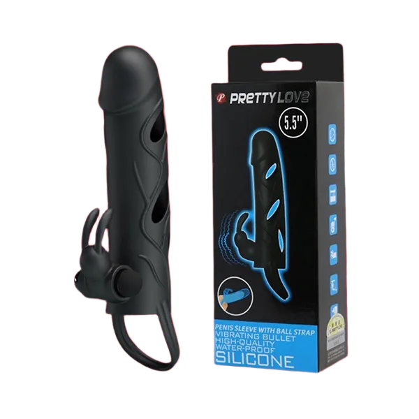 Black G-Spot Vibrating Cock Extension Silicon ABS Stimulator