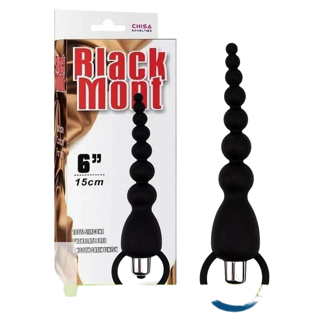 Black Mont Anal Beads with 7 Vibration Modes Massage Toy