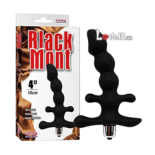 Black Mont Silicone Anal Massager with Vibration Waterproof 16cm