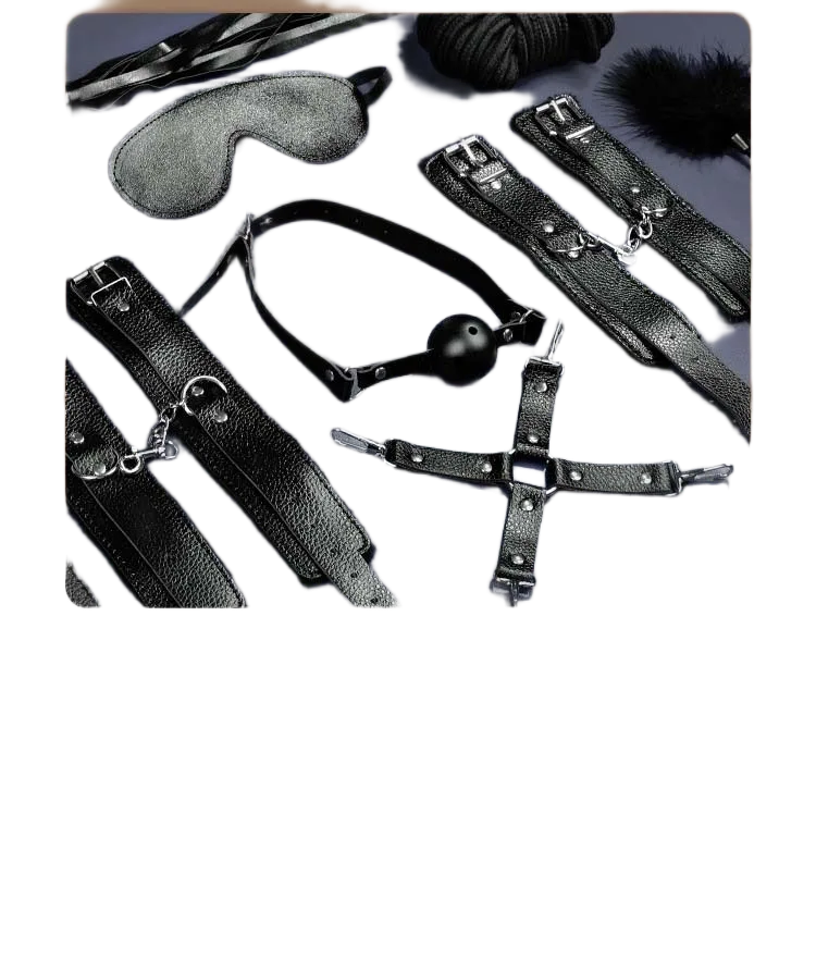 Black Premium SM 15-Piece BDSM Kit for Expert Couples Experience