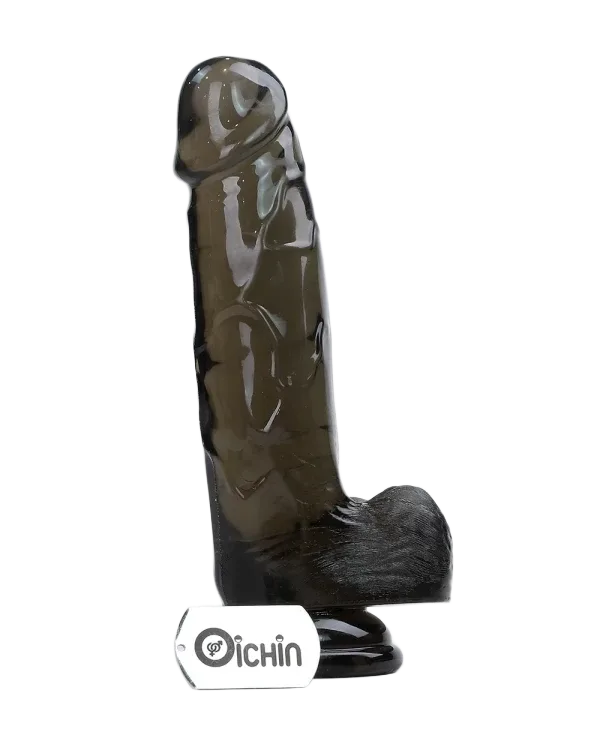 Black Silicone Wall-Mount Realistic Dildo Soft Flexible Size