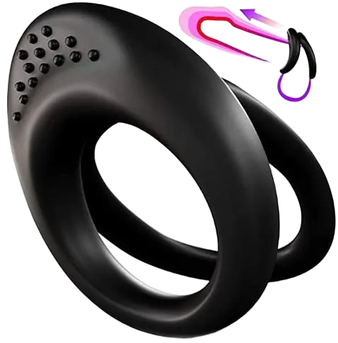 Black Spiked Vibrating Penis Ring Extend Lasting Pleasure