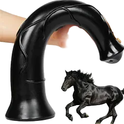 Black Wall Mount Horse Dildo 40cm – Premium Silicone