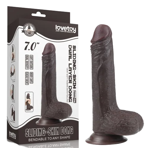 Black Wall Mount Realistic Silicone Suction Dildo 7inch