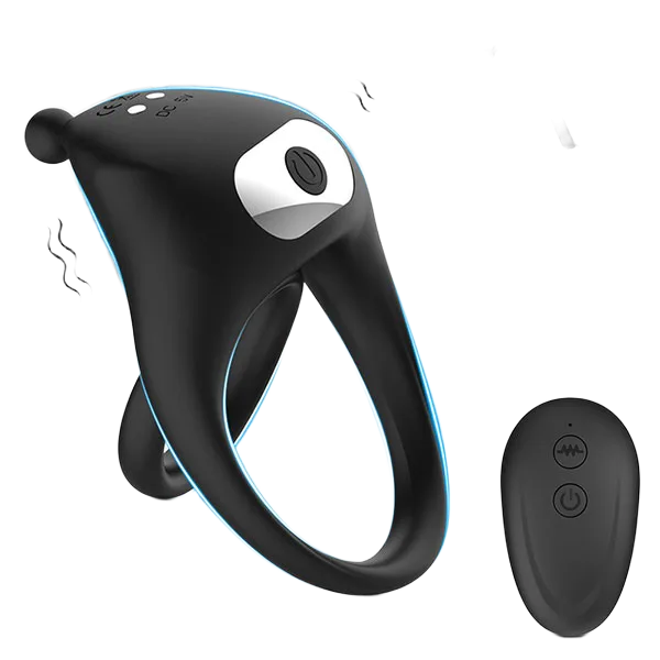 Black Warrior remote penis ring double vibration power