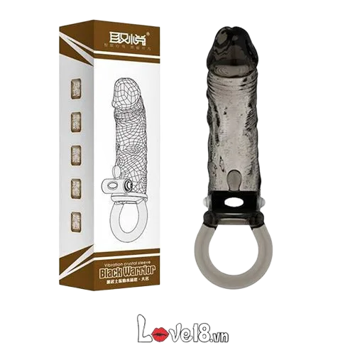 Black Warrior Strap-On Penis Sleeve Vibrating Adjustable Harness