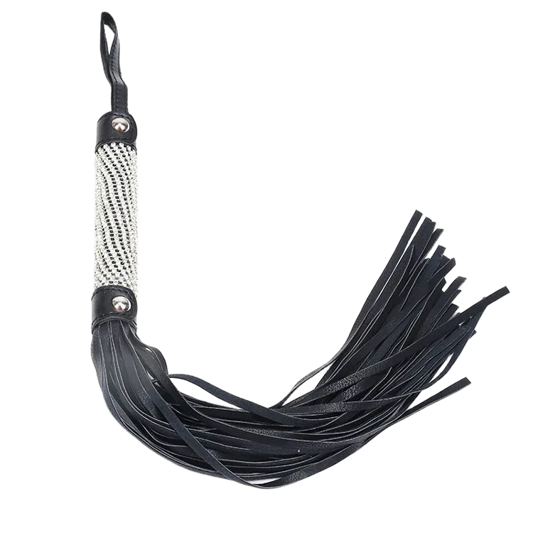 Black White Leather BDSM Whip Strong Sensation