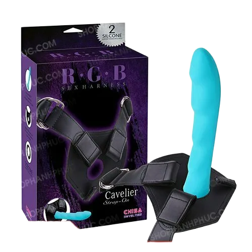 Blue Strap-On Realistic Vibrating Dildo LGBT Friendly Affordable