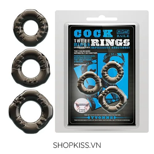 Baile Triple Penis Rings Delay and Pleasure Set — photo 2