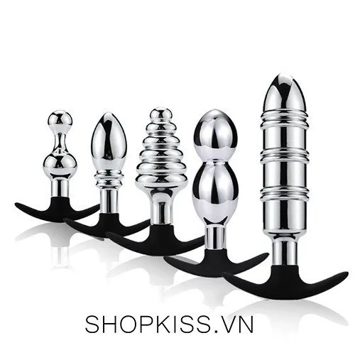 Set of 5 Metal Silicone Anal Stimulators Prostate Massage — photo 2