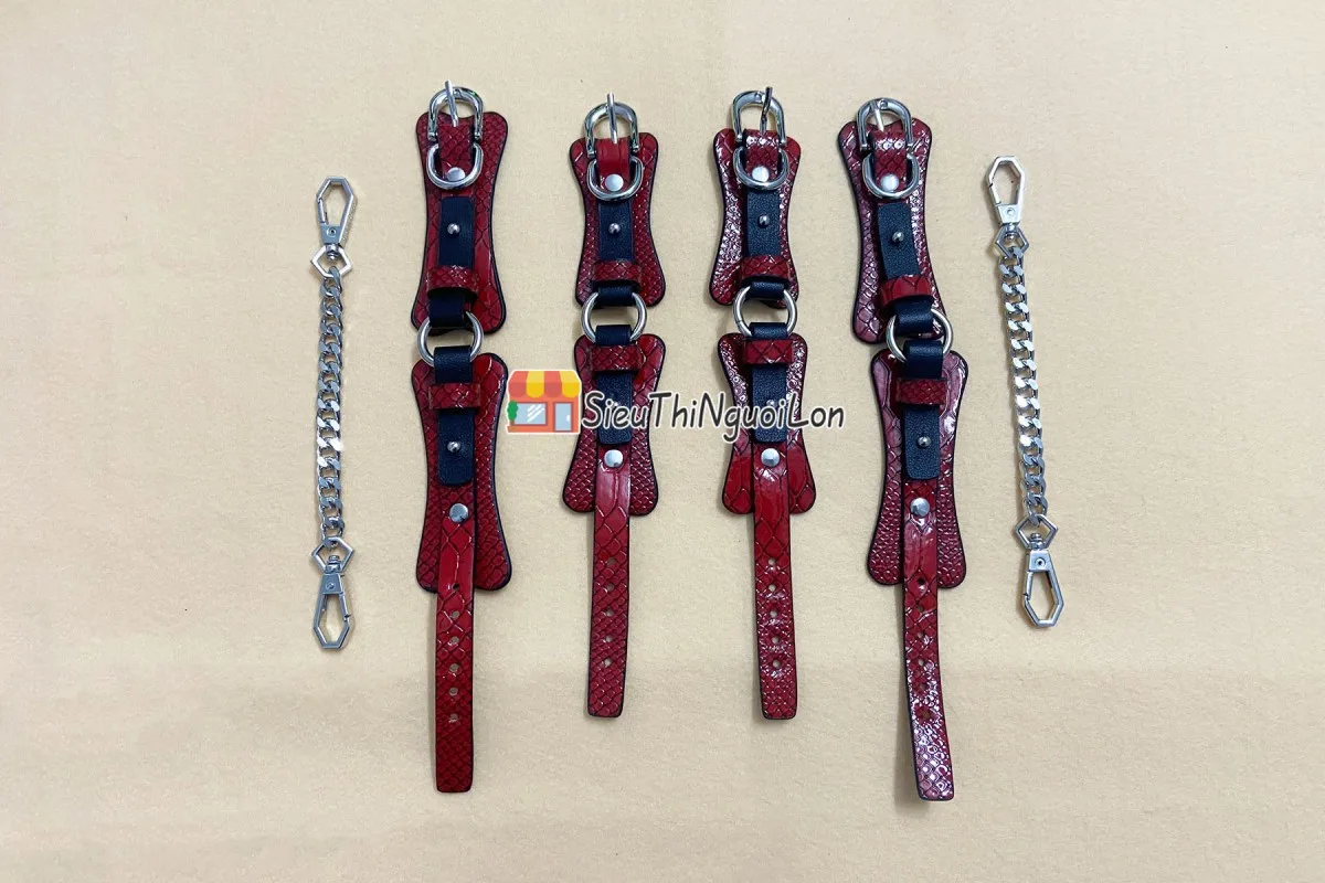 Red Vein 10-Piece BDSM Leather & Stainless Steel Set — photo 5