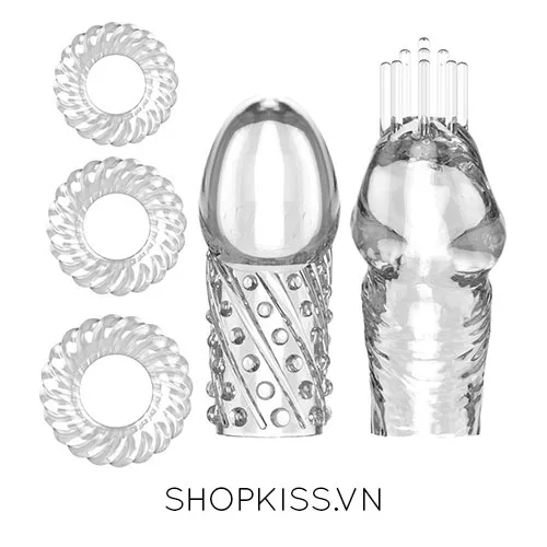Super Special Studded Spiked Male Penis Sleeve Set — photo 2