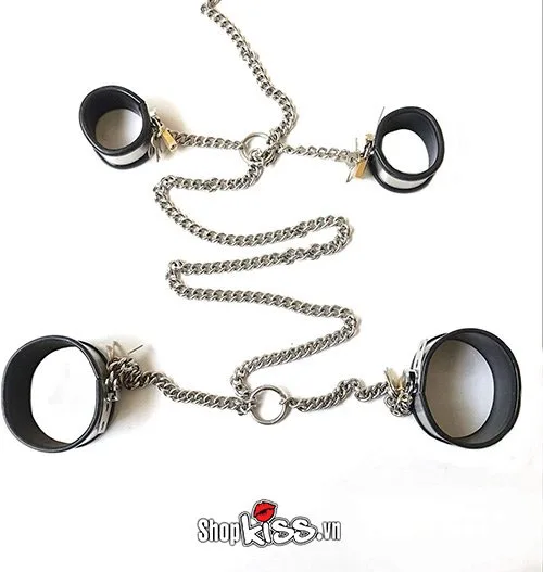 Bondage Set Handcuffs and Restraints Metal and Silicone — photo 4