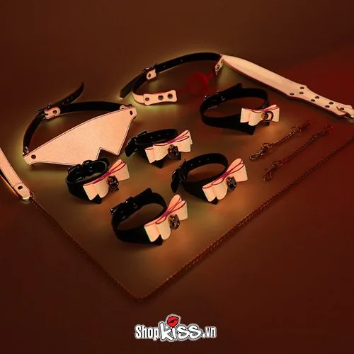 Glow 7pcs BDSM Toy Set Neon Metal PU Unique Pleasure — photo 4