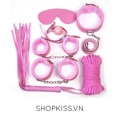 7-Piece Pink BDSM Kit Luxury Erotic Play Accessories — photo 2