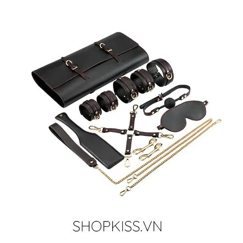 Red Black Premium PU Leather Fetish BDSM Restraint Kit Bondage — photo 2