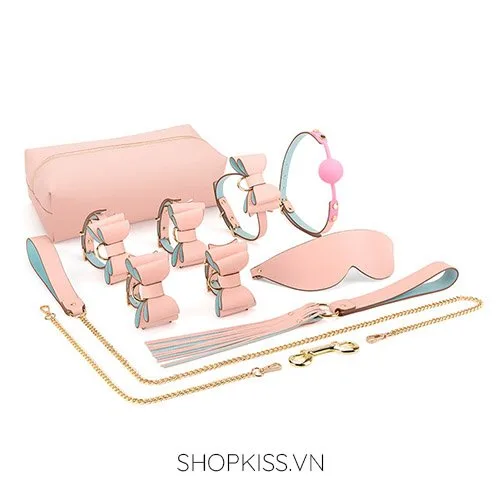 Cute Pink PU Leather BDSM Toy Set for Exciting Couples Play — photo 2
