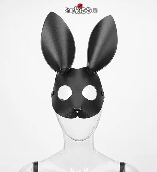 Premium BDSM Leather Cosplay Set with Bunny Mask for Couples — photo 3