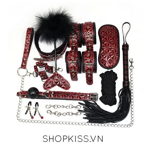10 Pcs Leather BDSM Toy Set Couples Bondage — photo 2