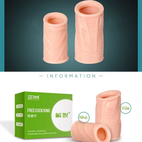 Silicone Penis Extender Sleeve Delay Condom Set — photo 2