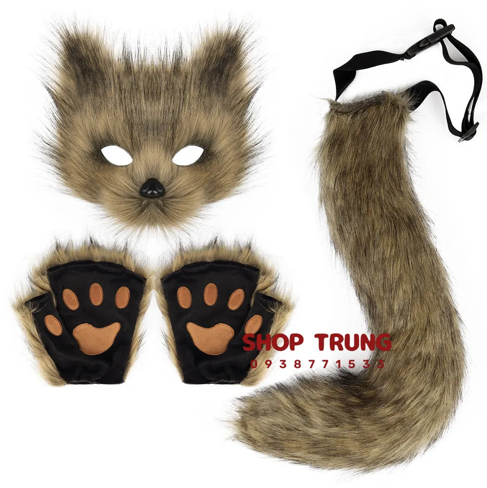 Fluffy Pet Costume Adorable Furry Cosplay Kit Cat Fox Wolf Party Fun — photo 2