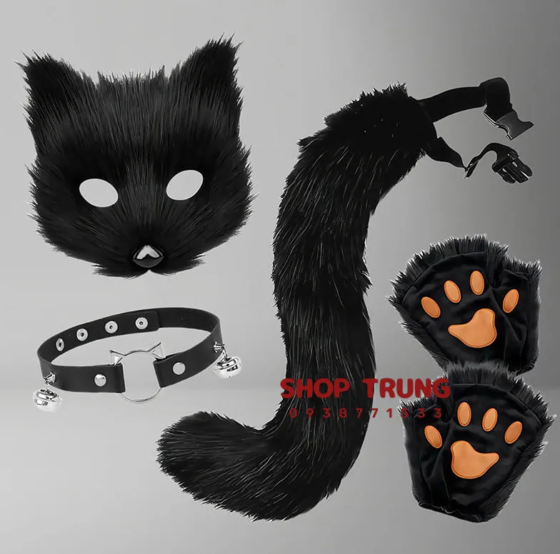 Fluffy Pet Costume Adorable Furry Cosplay Kit Cat Fox Wolf Party Fun — photo 4