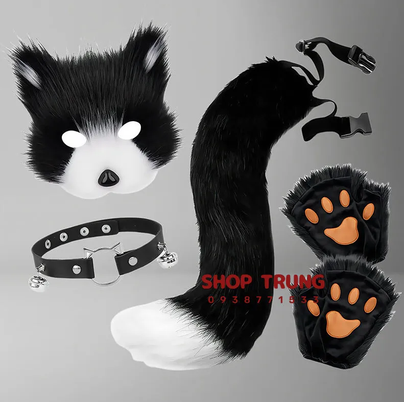 Fluffy Pet Costume Adorable Furry Cosplay Kit Cat Fox Wolf Party Fun — photo 5