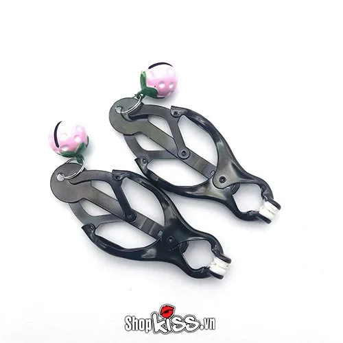 Sweet Strawberry Nipple Clamps with Bells – Erotic Couple Toy — photo 4