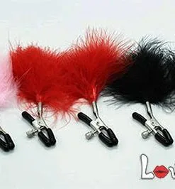 Feather Nipple Clamps Genuine Metal Sensual Stimulating Adjustable Set — photo 2
