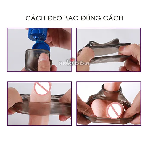 Silicone Penis Lock Enhance Duration Transparent Black — photo 4