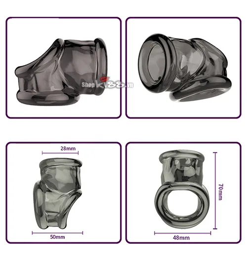 Silicone Penis Lock Enhance Duration Transparent Black — photo 5