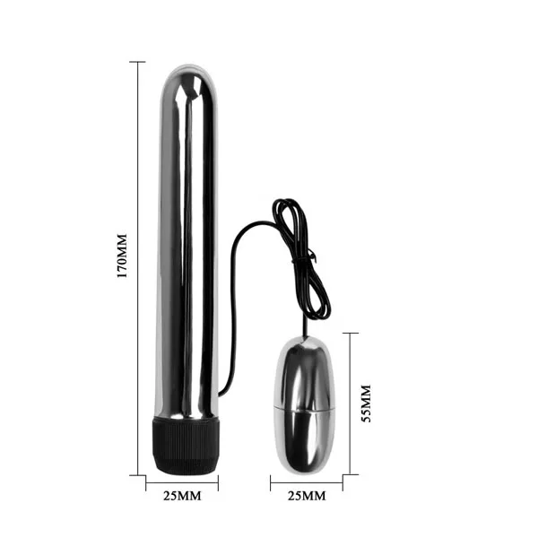 Baile Stainless Steel G-Spot Vibrator Egg Dual Pleasure — photo 3