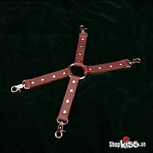 BDSM Leather Waist Thigh Restraint Handcuffs Couples Toy — photo 6