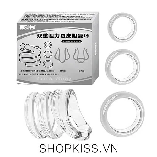 Multifunctional Male Delay Ring Transparent TPE — photo 2