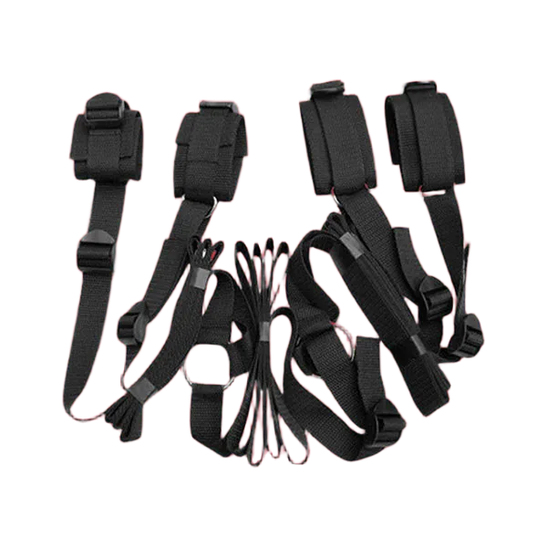 Bondage Restraint Set Handcuffs Ankle Cuffs with Bed Straps