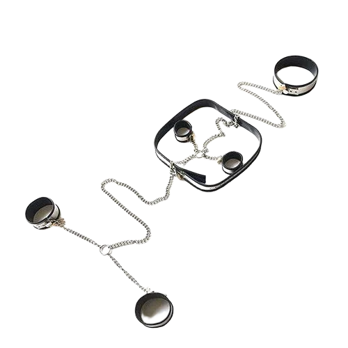 Bondage Set Handcuffs and Restraints Metal and Silicone