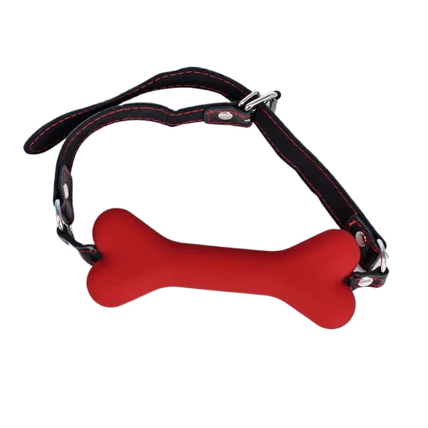 Bone Shaped BDSM Mouth Gag Leather Restraint Fetish Toy