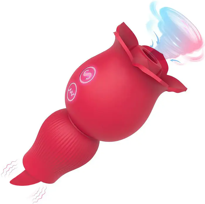 Silicone ABS 7 Mode Rose Shaped Oral Licking Vibrator Toy — photo 5