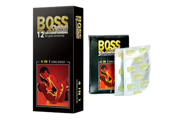 BOSS 4 in 1 Longshock Premium Latex Performance Condoms
