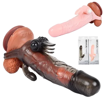 Brave Man Double-Ended Super Vibrating Penis Sleeve Strong Toy