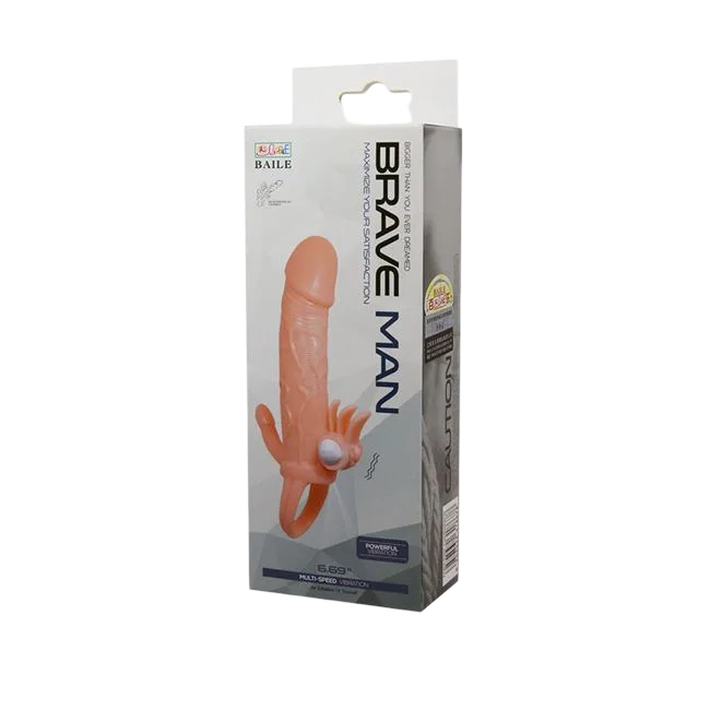 Brave Man Silicone Strap-On Vibrator Safe Medical Grade