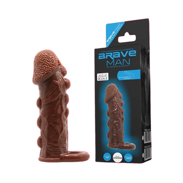 Brave Man Soft Brown Penis Sleeve Enhance Enjoyment
