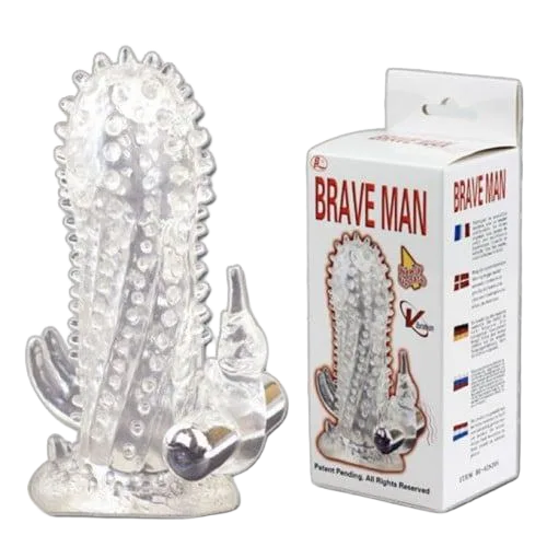 Brave Man Textured Vibrating Penis Sleeve 3D Nubs