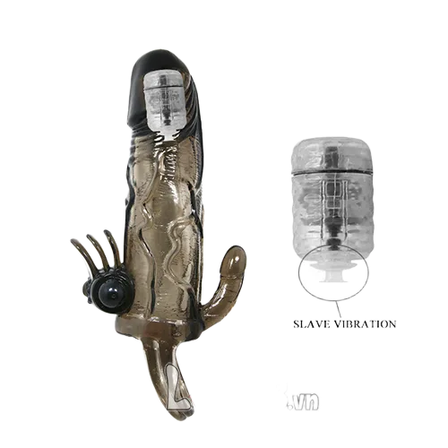Braveman Triple Head Strap-On Vibrating Condom Silicone Soft