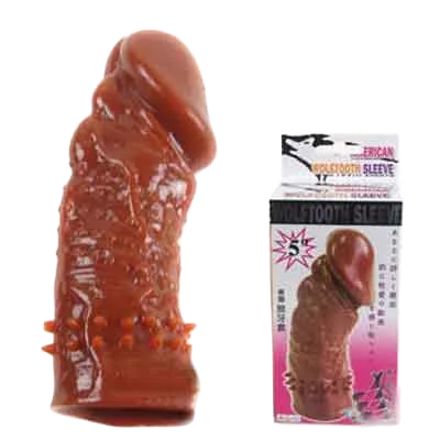 Brown Penis Shaped Condom Extend Size Enhance Feel