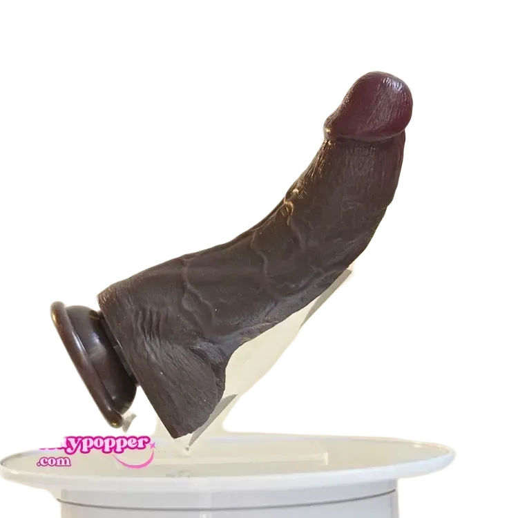 Brown Silicone Curved G-spot Dildo 20cm Large Size