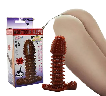 Brown Soft Silicone Spiky Penis Sleeve Enhance Size & Pleasure